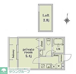 東京メトロ副都心線 氷川台駅 徒歩9分の賃貸アパート 3階1Kの間取り