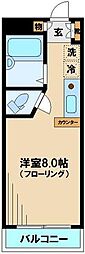 スピティ落合 1階ワンルームの間取り