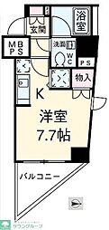 西武池袋線 桜台駅 徒歩1分の賃貸マンション 7階ワンルームの間取り