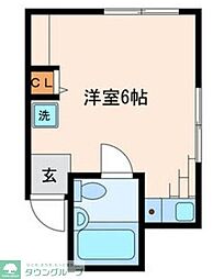 Ｂオアシス要町 2階ワンルームの間取り