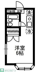 ベルシオン目白 2階1Kの間取り