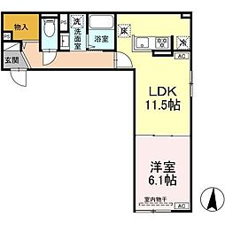 西武池袋線 練馬高野台駅 徒歩15分の賃貸アパート 3階1LDKの間取り