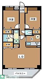 都営大江戸線 練馬春日町駅 徒歩13分の賃貸マンション 1階2LDKの間取り