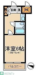 メゾンエクレーレ江古田 2階1Kの間取り