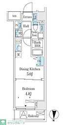 クラリティア板橋本町 1DKの間取図画像