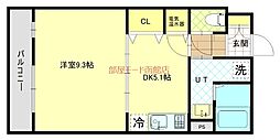 クラスターラティア 1DKの間取図画像