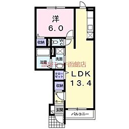 メープルQs 1LDKの間取図画像