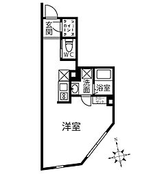 クリオ ラモード木場公園 1階ワンルームの間取り