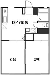 サンライフ219 2DKの間取図画像