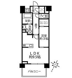クリオラベルヴィ横濱サウス 1LDKの間取図画像