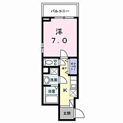 フラッグシップ中町 5階1Kの間取り