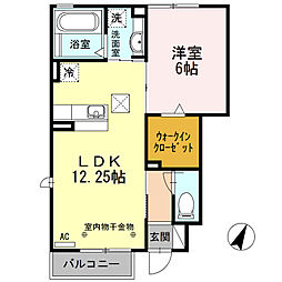 ピソコモドA 1LDKの間取図画像
