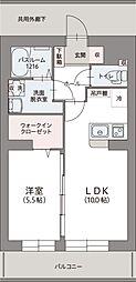 ルミエール碧 1LDKの間取図画像