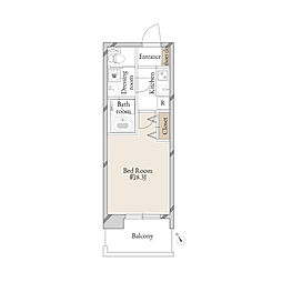 アルファレガロ葵吉野町 1Kの間取図画像