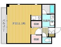 イーダッシュ本通 ワンルームの間取図画像