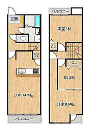 ガーデンハウス雅A 3LDKの間取図画像