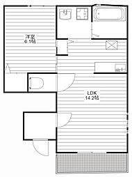 トビイシG 1LDKの間取図画像