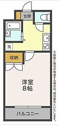 桜館 1Kの間取図画像