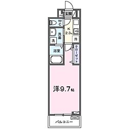 ヒカルサ静岡春日町 1Kの間取図画像