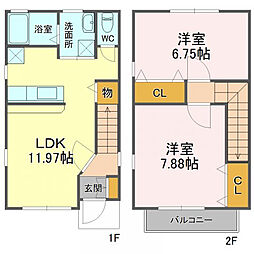 メゾンロゼ 2LDKの間取図画像