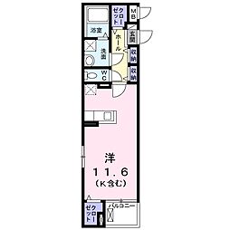 リアンM ワンルームの間取図画像