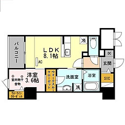 アガティス東静岡 1LDKの間取図画像