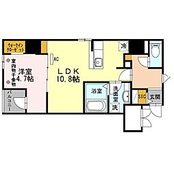 アガティス東静岡 1LDKの間取図画像