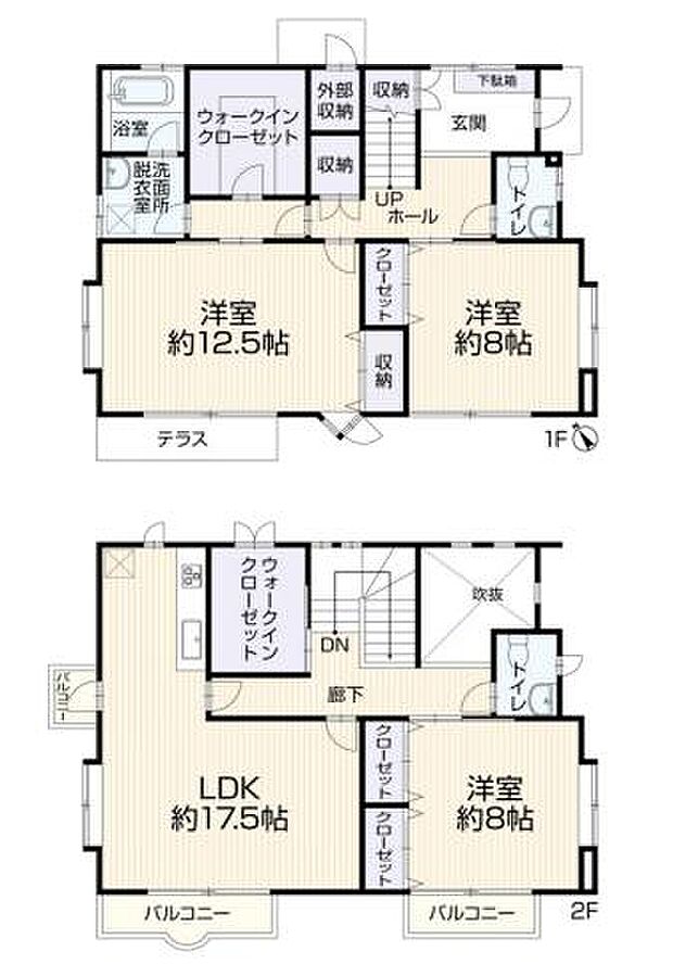 〜南西向き3LDK　プライバシー性に優れた2階リビングの間取りです〜