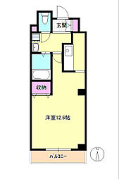 JR中央本線 八王子駅 徒歩6分の賃貸マンション 6階1Kの間取り