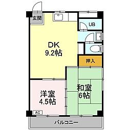 JR横浜線 橋本駅 バス16分 原宿下車 徒歩7分の賃貸アパート 1階2DKの間取り