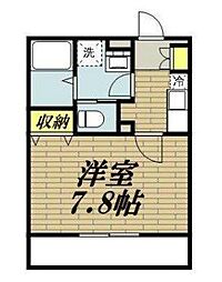 JR横浜線 相原駅 徒歩3分の賃貸アパート 3階1Kの間取り