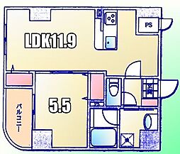 JR中央本線 八王子駅 徒歩9分の賃貸マンション 7階1LDKの間取り