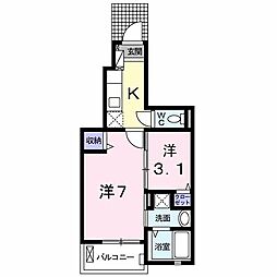 JR中央本線 西八王子駅 バス20分 四谷北下車 徒歩3分の賃貸アパート 1階2Kの間取り
