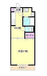 JR横浜線 八王子みなみ野駅 徒歩11分の賃貸マンション 1階1Kの間取り