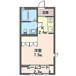 JR中央本線 西八王子駅 徒歩14分の賃貸アパート 1階1Kの間取り