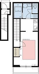 JR中央本線 日野駅 徒歩11分の賃貸アパート 2階ワンルームの間取り