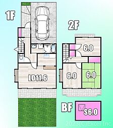 JR中央本線 八王子駅 バス22分 宇津木台下車 徒歩1分の賃貸マンション 2階3LDKの間取り