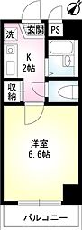 JR中央本線 西八王子駅 徒歩3分の賃貸マンション 1階1Kの間取り