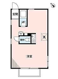 JR五日市線 東秋留駅 徒歩17分の賃貸マンション 1階ワンルームの間取り
