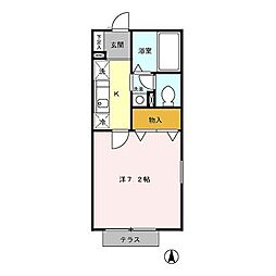 JR中央本線 八王子駅 バス3分 八王子局下車 徒歩9分の賃貸アパート 1階1Kの間取り