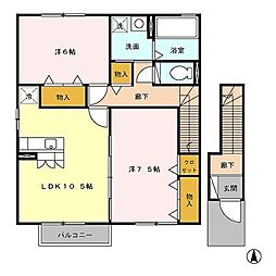 シャトレー・マグノリア1 2LDKの間取図画像