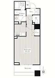 京王線 京王八王子駅 徒歩1分の賃貸マンション 6階1Kの間取り