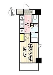 JR中央本線 八王子駅 徒歩7分の賃貸マンション 8階1Kの間取り