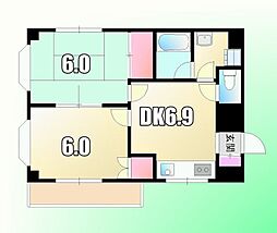 グリント 2DKの間取図画像