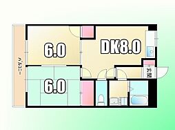 アビニオン 2DKの間取図画像