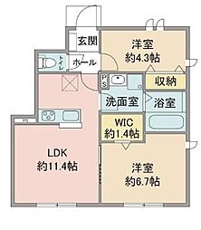 フローレンティア 2LDKの間取図画像