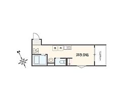 MELLAS相模原 ワンルームの間取図画像