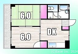 中澤ビル 2DKの間取図画像