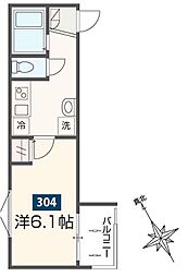 MELDIA上溝 1Kの間取図画像
