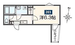 MELDIA上溝3 1Kの間取図画像